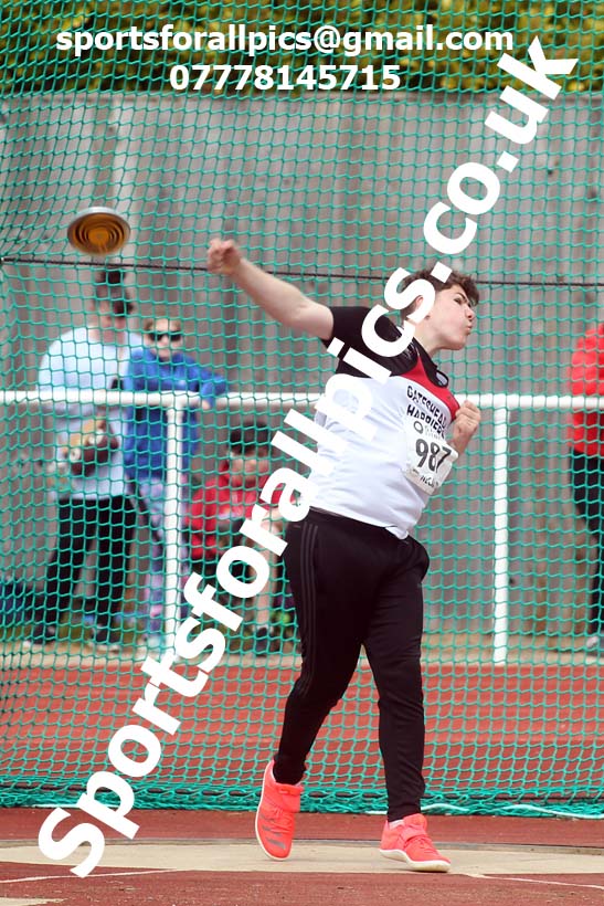 Discus, 2021 NECAA Middlesbrough Open Meting, Sunday, May 9th. Photo: David T. Hewitson/Sports for All Pics